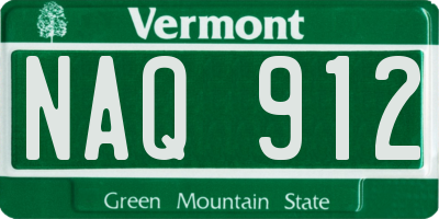 VT license plate NAQ912