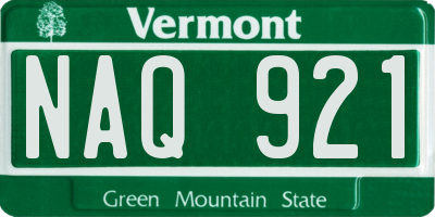 VT license plate NAQ921