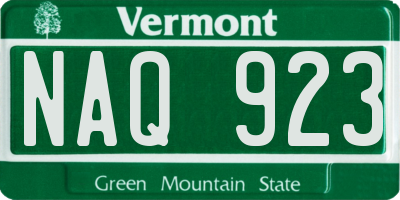 VT license plate NAQ923