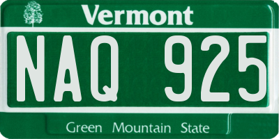 VT license plate NAQ925