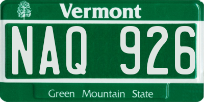 VT license plate NAQ926