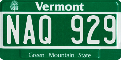 VT license plate NAQ929