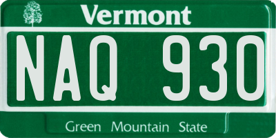 VT license plate NAQ930