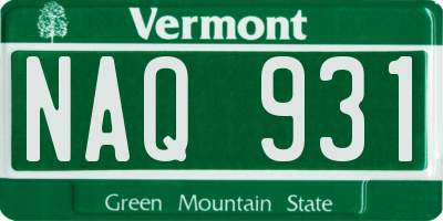 VT license plate NAQ931