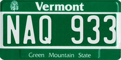 VT license plate NAQ933