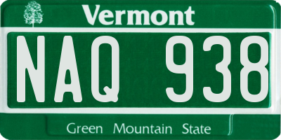 VT license plate NAQ938
