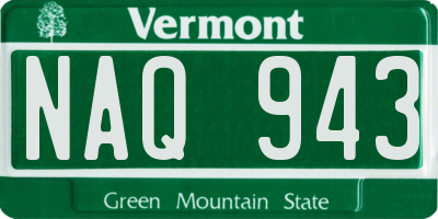 VT license plate NAQ943