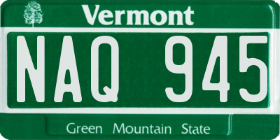 VT license plate NAQ945