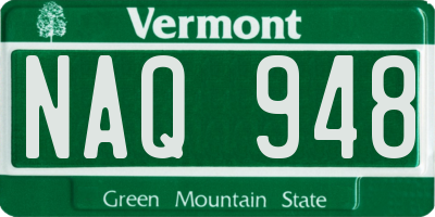 VT license plate NAQ948