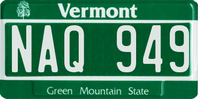 VT license plate NAQ949