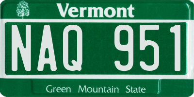 VT license plate NAQ951