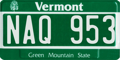 VT license plate NAQ953