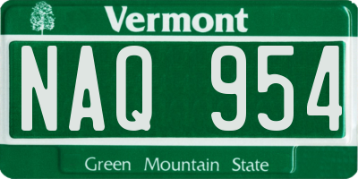 VT license plate NAQ954