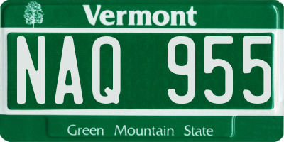 VT license plate NAQ955
