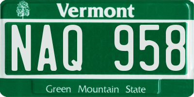 VT license plate NAQ958