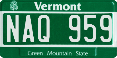 VT license plate NAQ959
