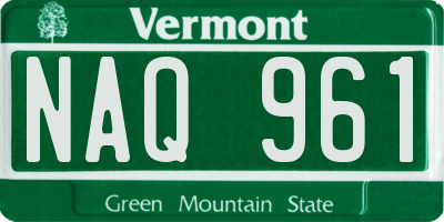 VT license plate NAQ961