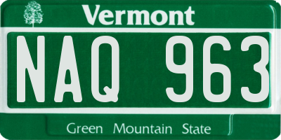 VT license plate NAQ963