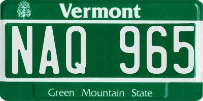 VT license plate NAQ965