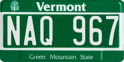 VT license plate NAQ967