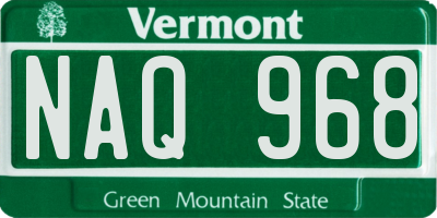 VT license plate NAQ968
