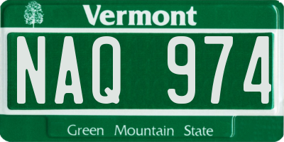 VT license plate NAQ974