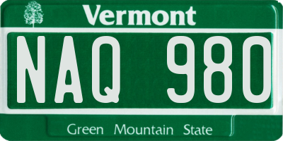 VT license plate NAQ980