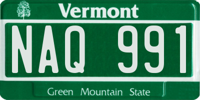 VT license plate NAQ991