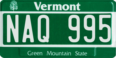VT license plate NAQ995