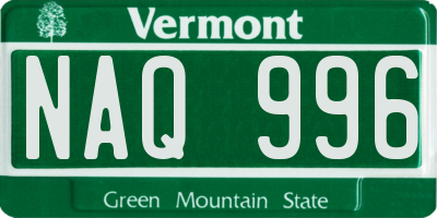 VT license plate NAQ996