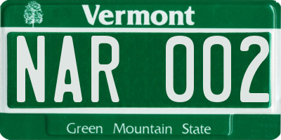 VT license plate NAR002