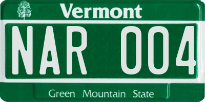 VT license plate NAR004