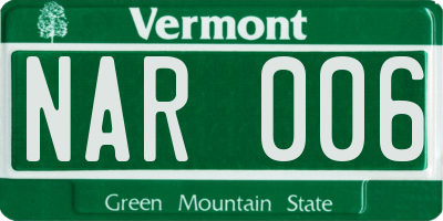 VT license plate NAR006