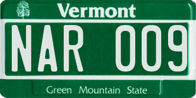 VT license plate NAR009
