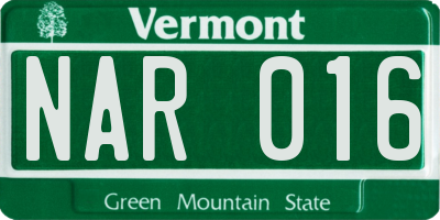 VT license plate NAR016