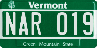 VT license plate NAR019