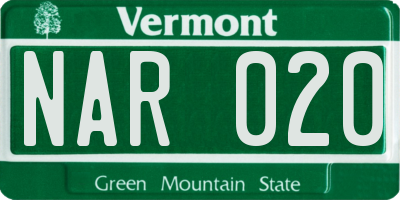 VT license plate NAR020