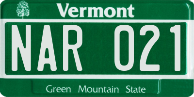 VT license plate NAR021