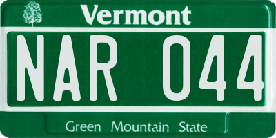 VT license plate NAR044