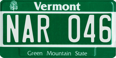 VT license plate NAR046