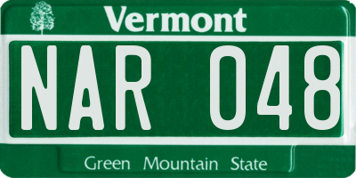 VT license plate NAR048