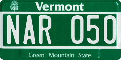 VT license plate NAR050
