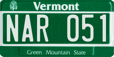 VT license plate NAR051