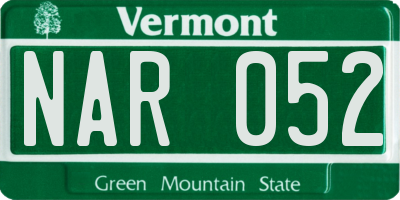 VT license plate NAR052