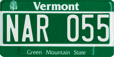 VT license plate NAR055