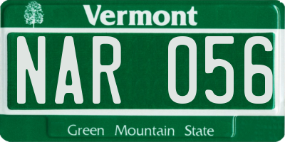 VT license plate NAR056