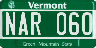 VT license plate NAR060
