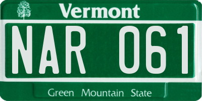 VT license plate NAR061