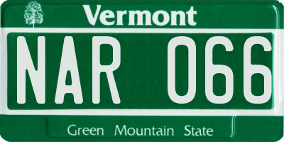VT license plate NAR066