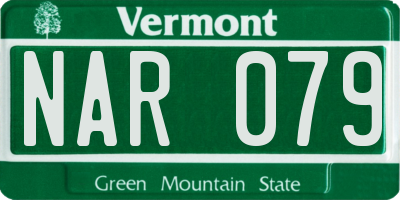 VT license plate NAR079